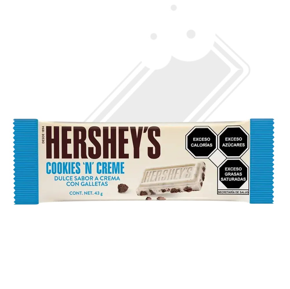 Barra de Dulce sabor a crema con galletas HERSHEY’S Cookies 'n' Creme 43 g
