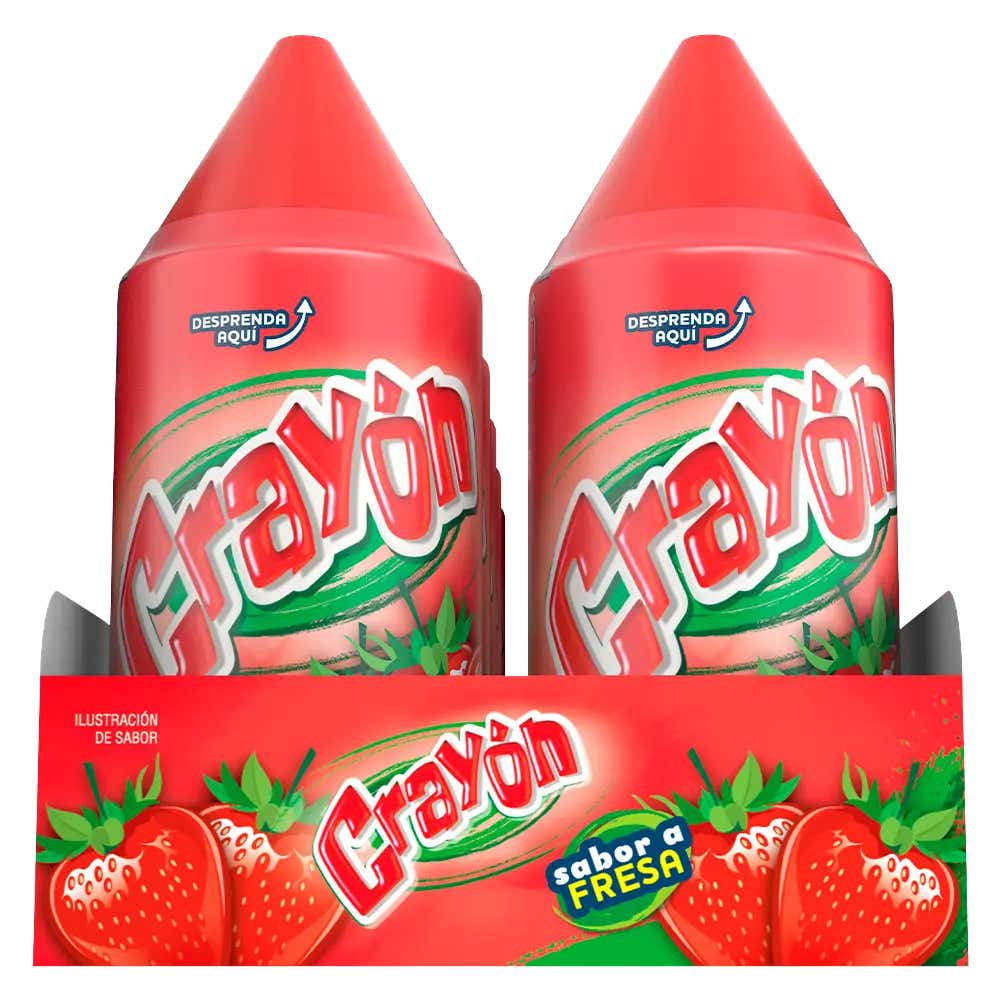 Crayón sabor Fresa 28g pack 10 piezas