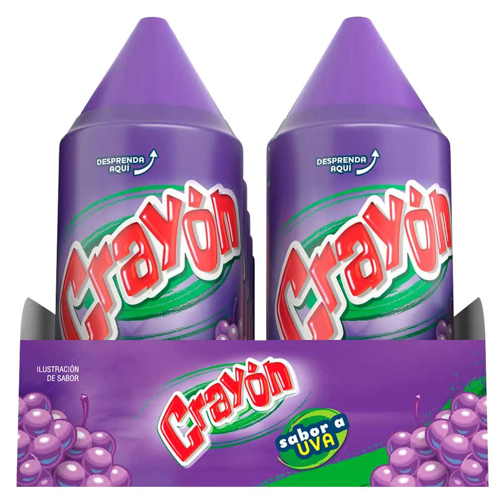 Crayón sabor Uva 28g pack 10 piezas