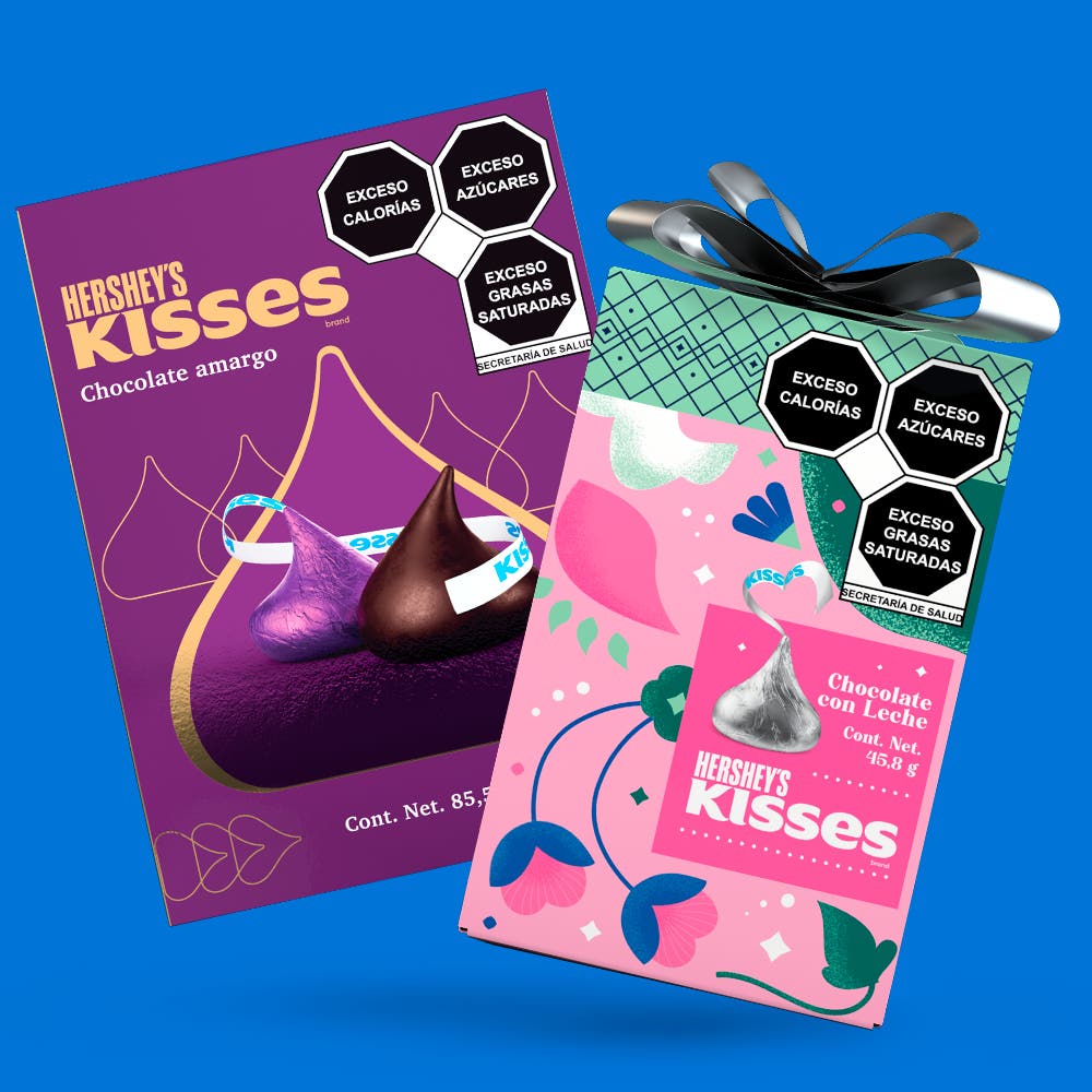 Empaques de KISSES Chocolate amargo y KISSES de Leche