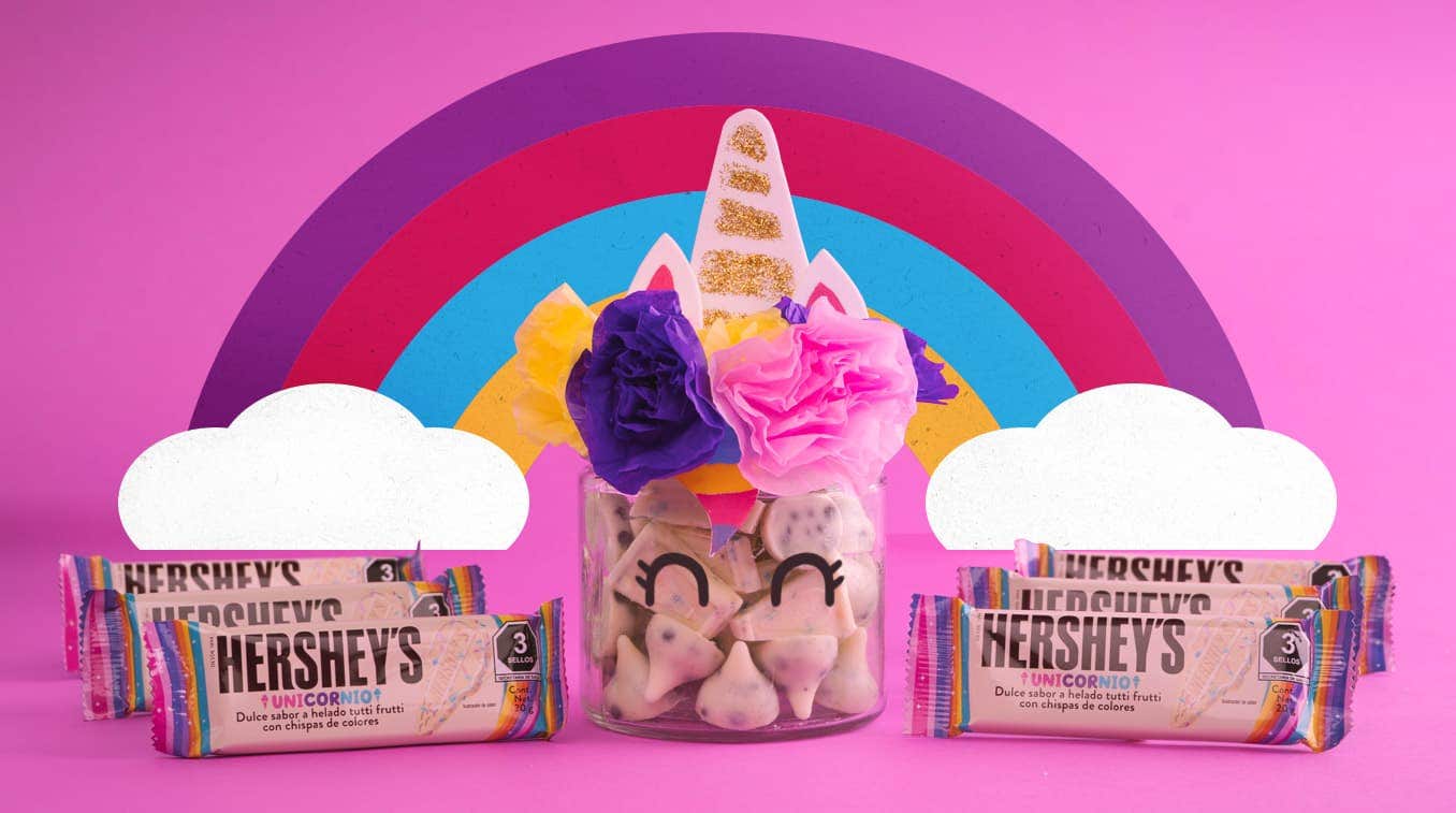 Frascos de unicornio con Chocolates de HERSHEY’S