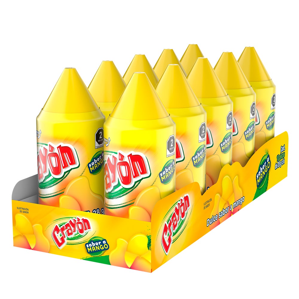 Crayón sabor Mango 28g pack 10 piezas