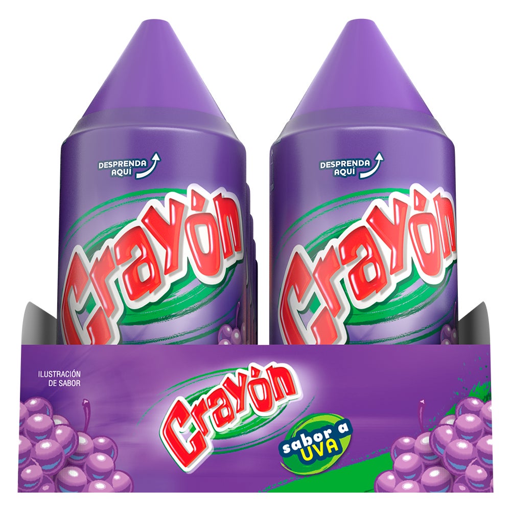 CRAYÓN sabor Uva 28gms pack 10 piezas