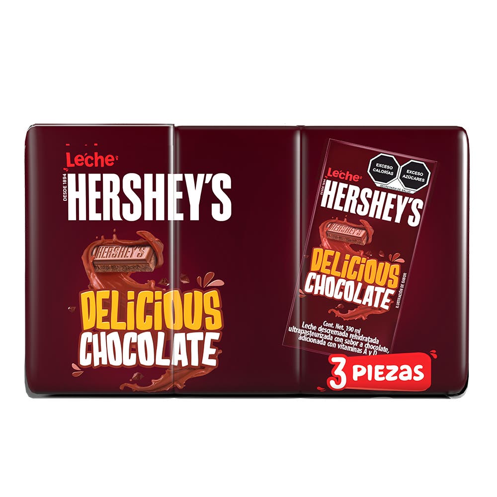 Leche Hershey's sabor a chocolate 3 piezas 190 ml Back