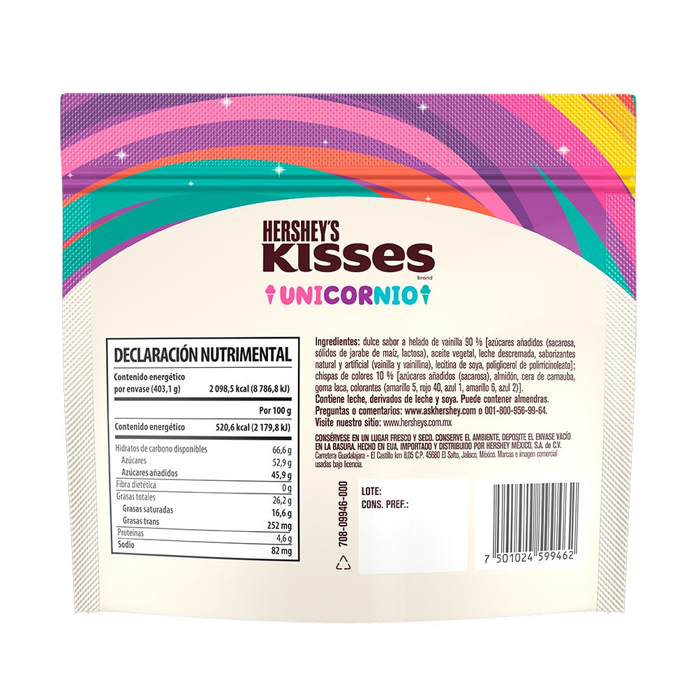 Chocolate HERSHEY'S KISSES Unicornio 403.1g