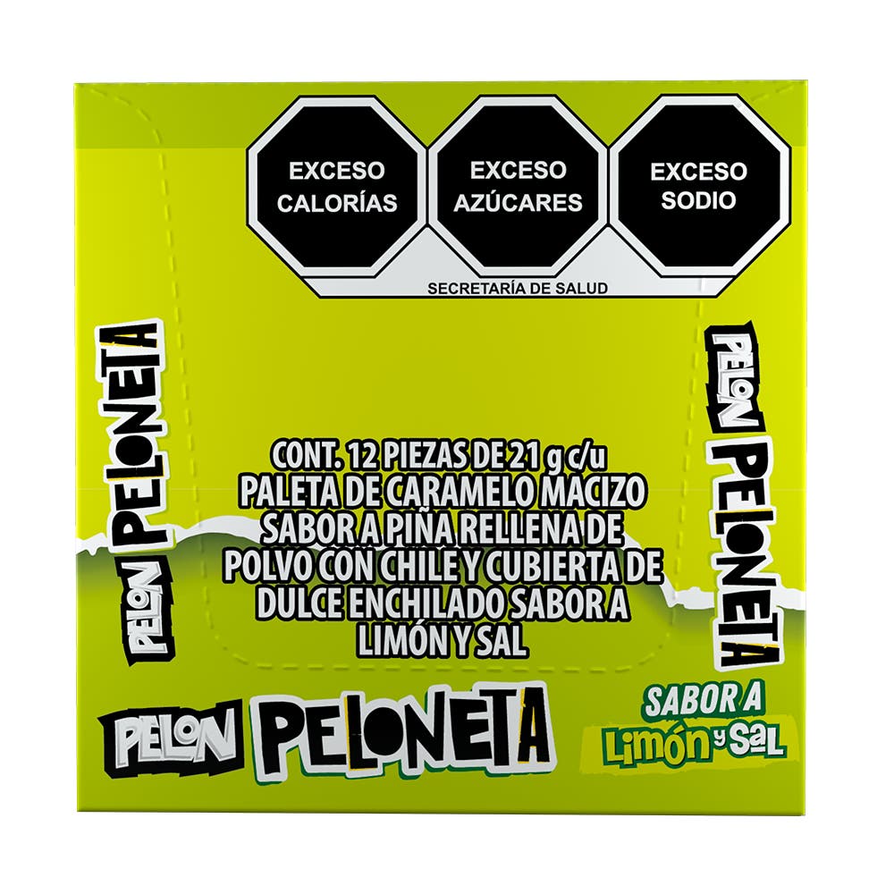Pelon Peloneta sabor Limon y Sal 21g bolsa 12 piezas