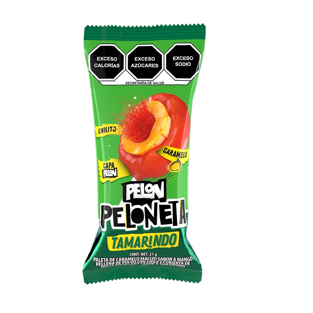 Pelon Peloneta sabor Tamarindo 21g bolsa 18 piezas