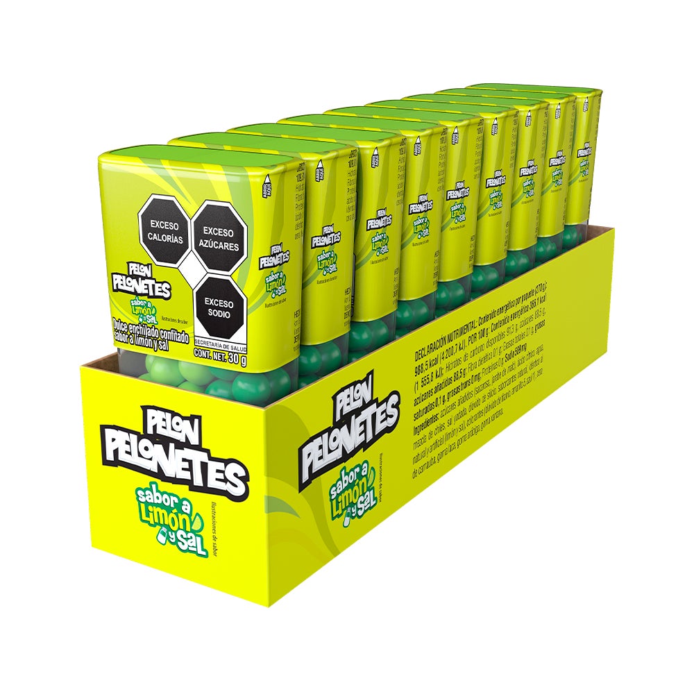 Pelon Pelonetes sabor Limon y Sal 30g pack 9 piezas