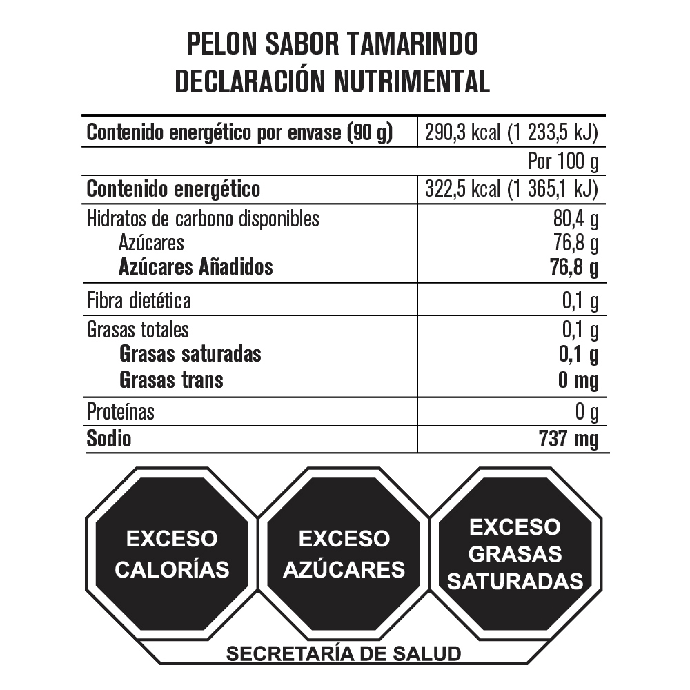 Tabla Pelon Pelo Rico sabor a Tamarindo 30 g pack de 10 piezas