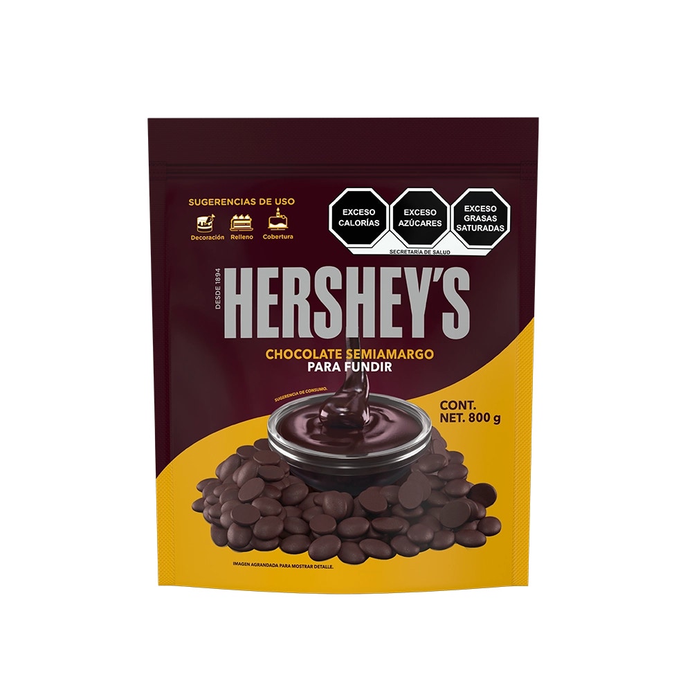 HERSHEY'S Chocolate Semiamargo para fundir 800 g