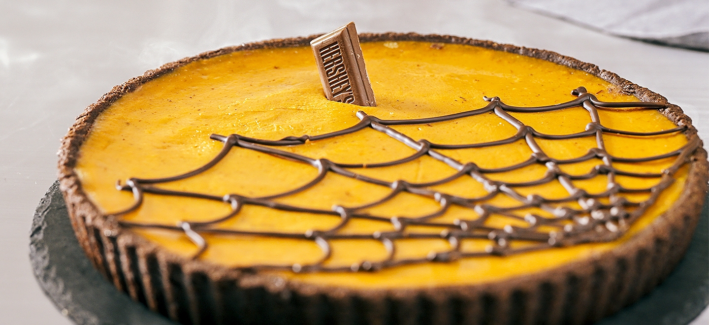 Pay de calabaza con costra de chocolate