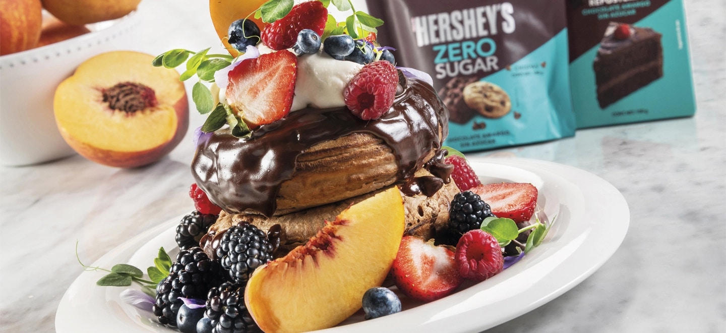 Pancakes con HERSHEY’S ZERO SUGAR