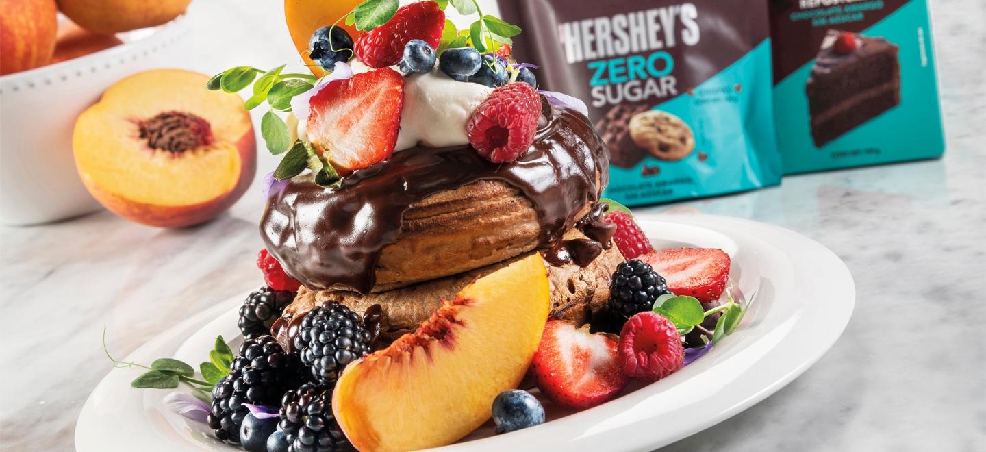 Pancakes con HERSHEY’S ZERO SUGAR