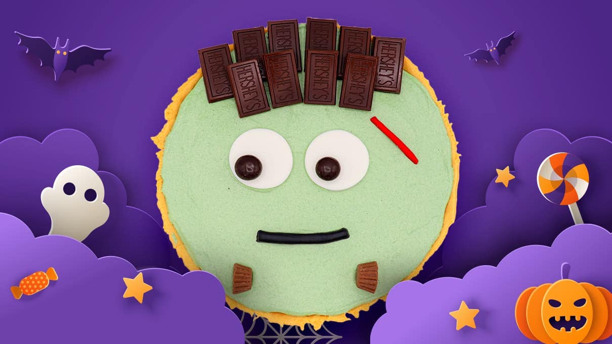 Pay cremoso de Frankenstein sabor pistache y chocolate HERSHEY'S