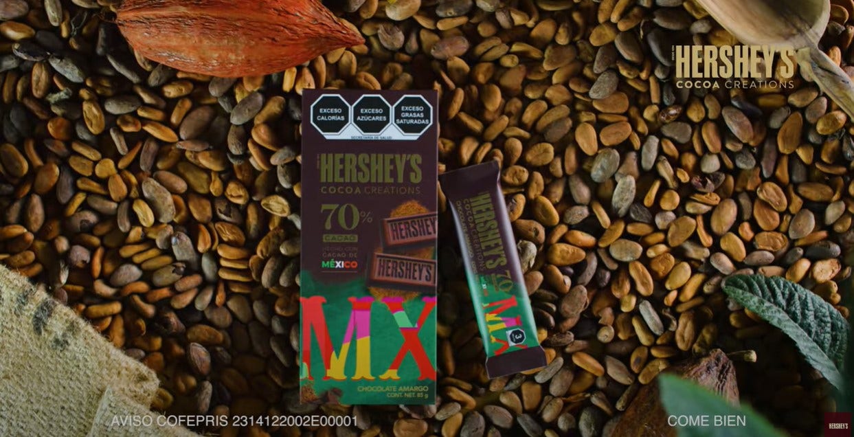 Chocolate Hershey's, con cacao de origen 100% mexicano