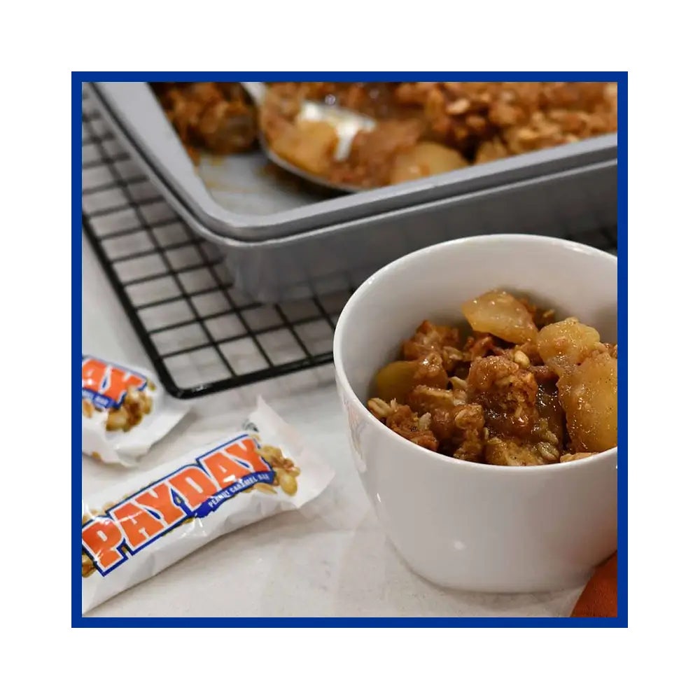 freshly baked payday apple crumble